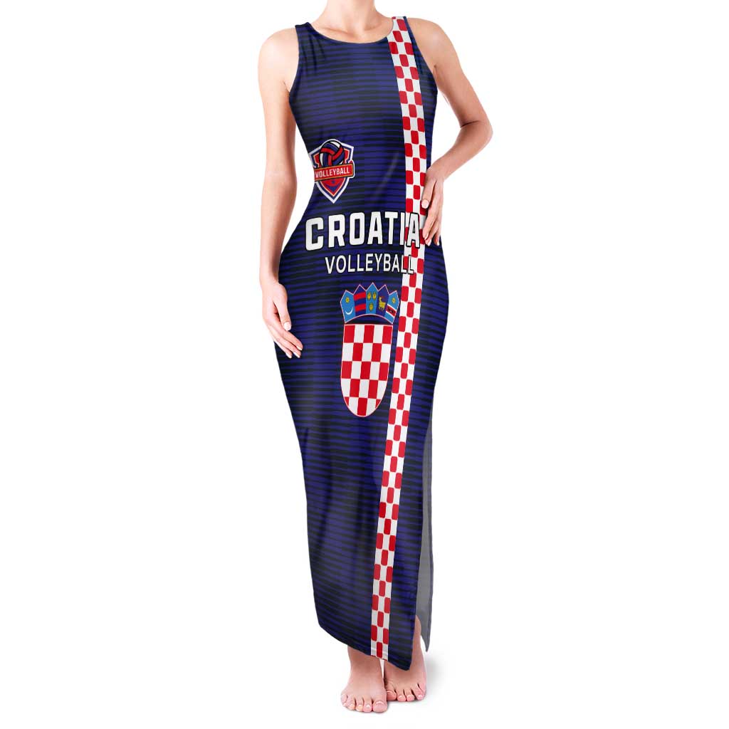 Custom Croatia Volleyball Tank Maxi Dress Go Champions Sahovnica
