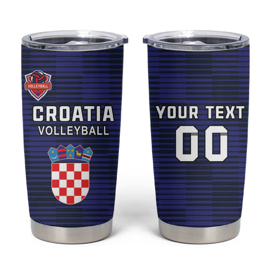 Custom Croatia Volleyball Tumbler Cup Go Champions Sahovnica