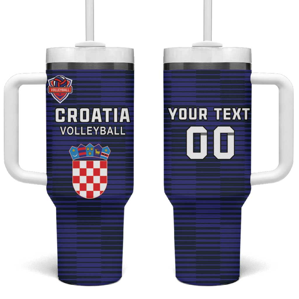 Custom Croatia Volleyball Tumbler With Handle Go Champions Sahovnica