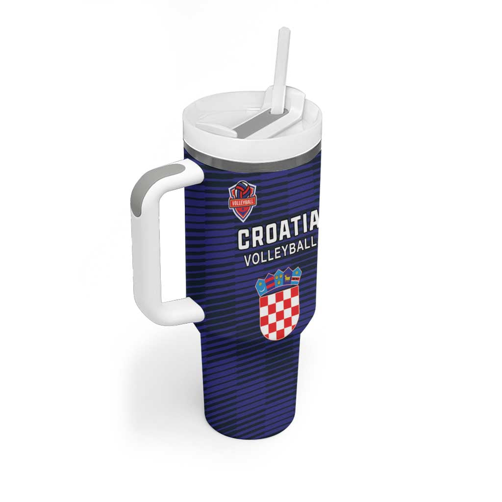 Custom Croatia Volleyball Tumbler With Handle Go Champions Sahovnica
