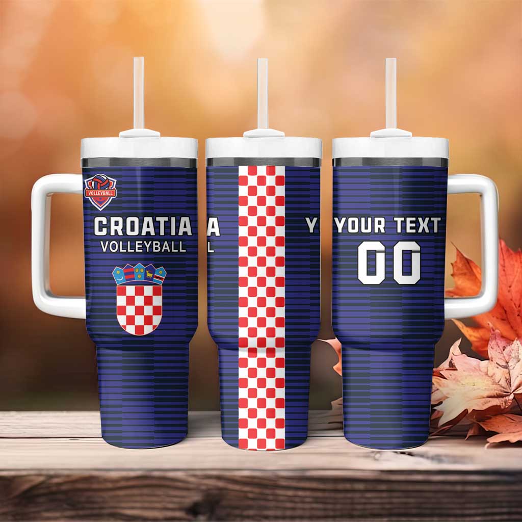 Custom Croatia Volleyball Tumbler With Handle Go Champions Sahovnica
