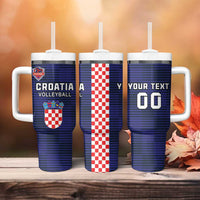 Custom Croatia Volleyball Tumbler With Handle Go Champions Sahovnica