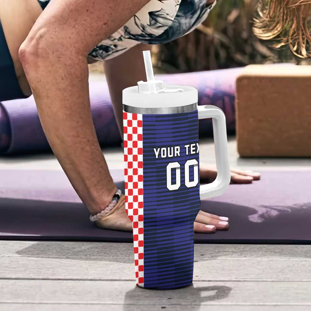 Custom Croatia Volleyball Tumbler With Handle Go Champions Sahovnica