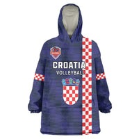 Custom Croatia Volleyball Wearable Blanket Hoodie Go Champions Sahovnica