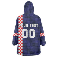Custom Croatia Volleyball Wearable Blanket Hoodie Go Champions Sahovnica