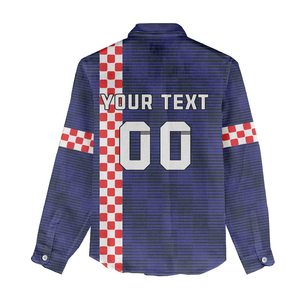 Custom Croatia Volleyball Women Casual Shirt Go Champions Sahovnica
