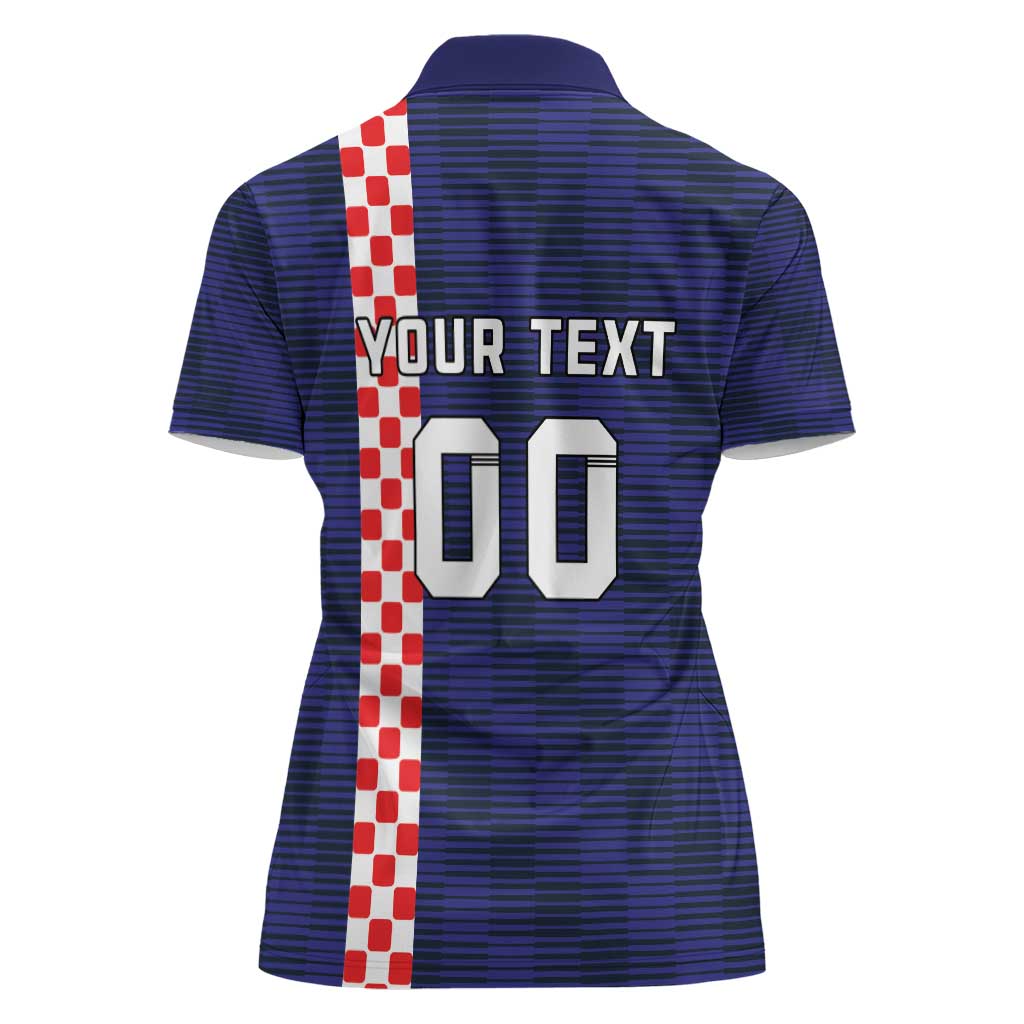 Custom Croatia Volleyball Women Polo Shirt Go Champions Sahovnica