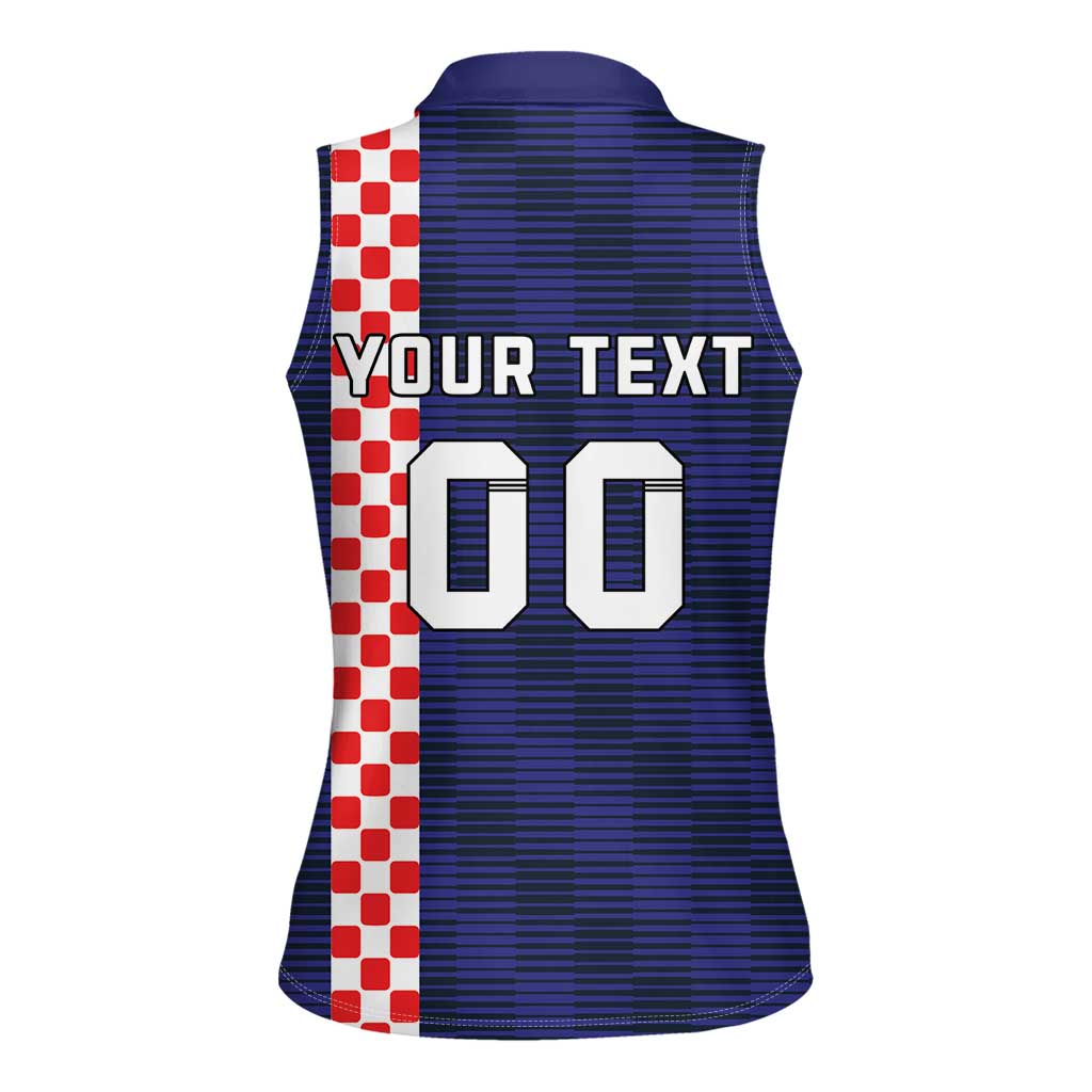 Custom Croatia Volleyball Women Sleeveless Polo Shirt Go Champions Sahovnica