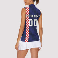 Custom Croatia Volleyball Women Sleeveless Polo Shirt Go Champions Sahovnica