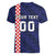 Custom Croatia Volleyball Women V-Neck T-Shirt Go Champions Sahovnica