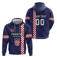 Custom Croatia Volleyball Zip Hoodie Go Champions Sahovnica