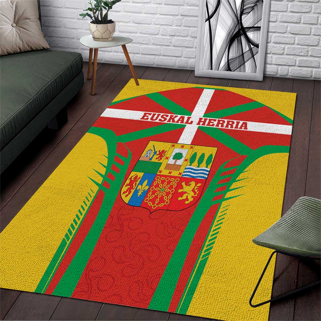 Basque Country Area Rug Zazpiak Bat Flag Style