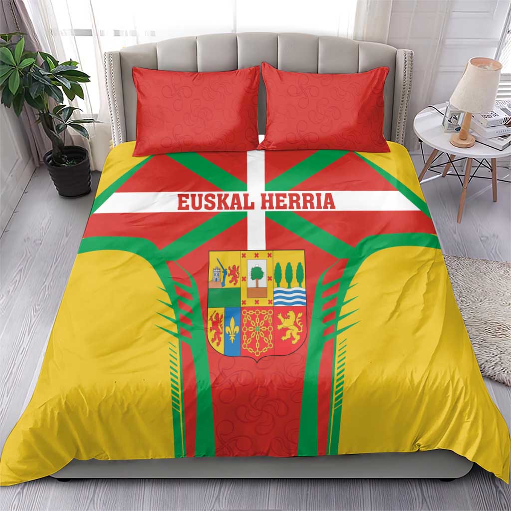 Basque Country Bedding Set Zazpiak Bat Flag Style