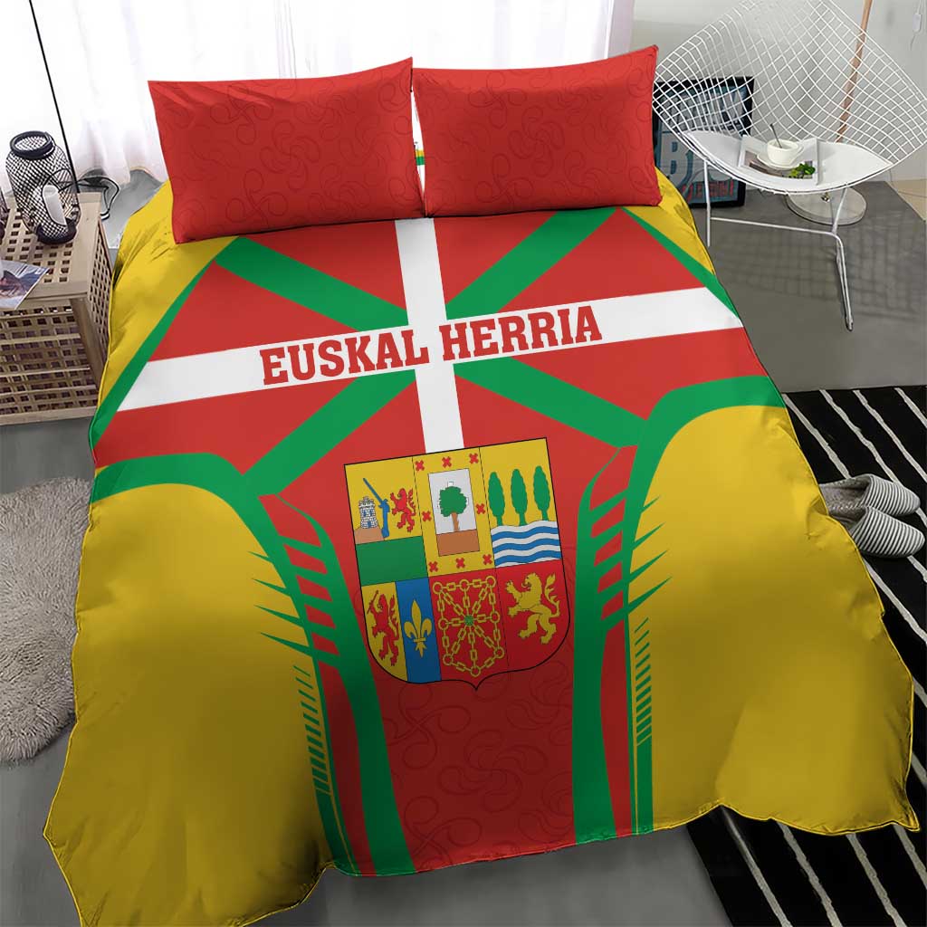 Basque Country Bedding Set Zazpiak Bat Flag Style