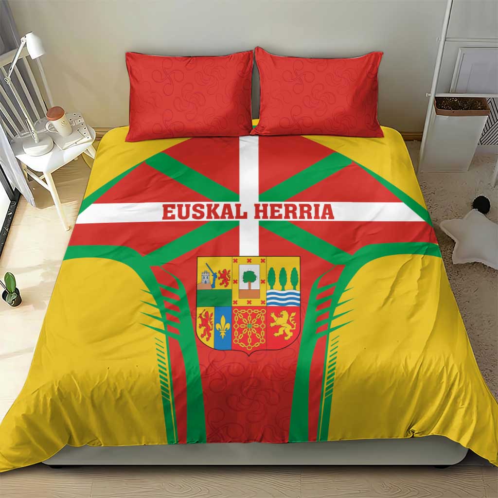 Basque Country Bedding Set Zazpiak Bat Flag Style
