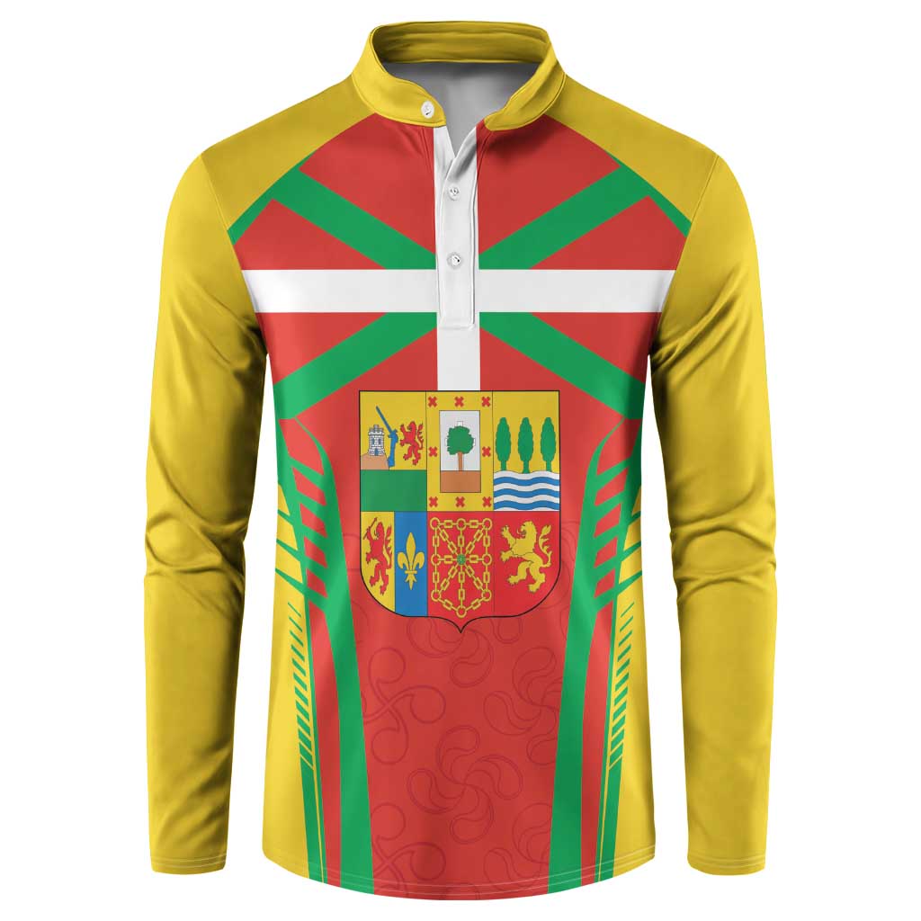 Basque Country Button Sweatshirt Zazpiak Bat Flag Style