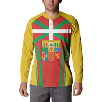 Basque Country Button Sweatshirt Zazpiak Bat Flag Style