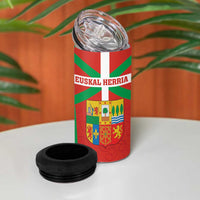 Basque Country 4 in 1 Can Cooler Tumbler Zazpiak Bat Flag Style