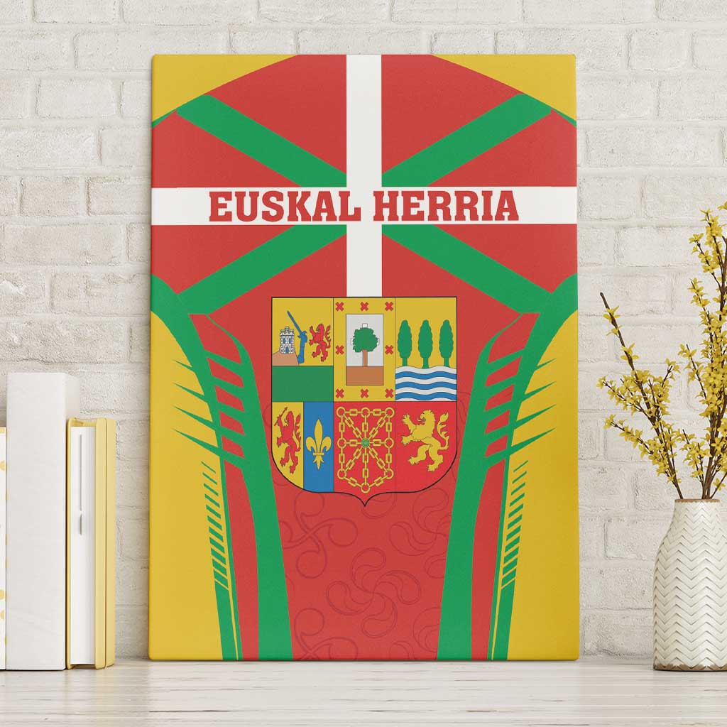 Basque Country Canvas Wall Art Zazpiak Bat Flag Style