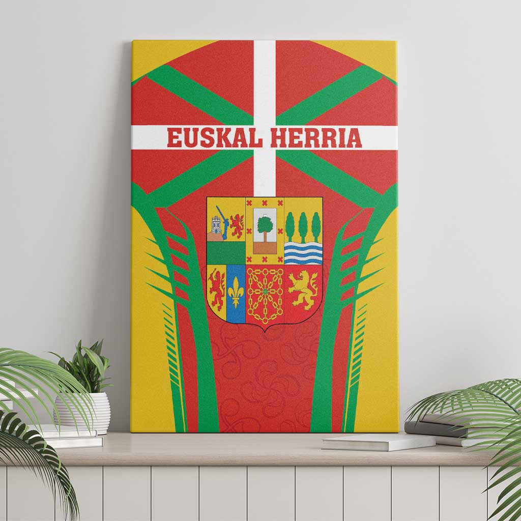 Basque Country Canvas Wall Art Zazpiak Bat Flag Style