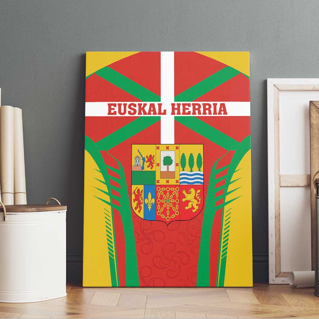 Basque Country Canvas Wall Art Zazpiak Bat Flag Style