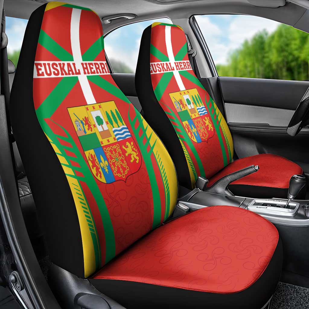 Basque Country Car Seat Cover Zazpiak Bat Flag Style