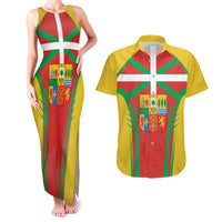 Basque Country Couples Matching Tank Maxi Dress and Hawaiian Shirt Zazpiak Bat Flag Style