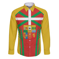 Basque Country Family Matching Off The Shoulder Long Sleeve Dress and Hawaiian Shirt Zazpiak Bat Flag Style