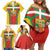 Basque Country Family Matching Off Shoulder Short Dress and Hawaiian Shirt Zazpiak Bat Flag Style