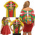 Basque Country Family Matching Off Shoulder Short Dress and Hawaiian Shirt Zazpiak Bat Flag Style