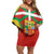 Basque Country Family Matching Off Shoulder Short Dress and Hawaiian Shirt Zazpiak Bat Flag Style
