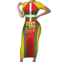 Basque Country Family Matching Short Sleeve Bodycon Dress and Hawaiian Shirt Zazpiak Bat Flag Style