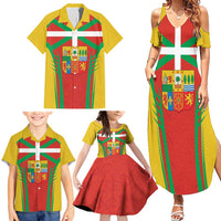 Basque Country Family Matching Summer Maxi Dress and Hawaiian Shirt Zazpiak Bat Flag Style