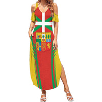 Basque Country Family Matching Summer Maxi Dress and Hawaiian Shirt Zazpiak Bat Flag Style