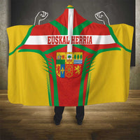 Basque Country Hooded Blanket Zazpiak Bat Flag Style