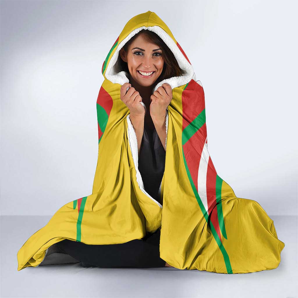 Basque Country Hooded Blanket Zazpiak Bat Flag Style