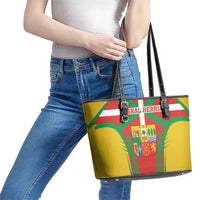 Basque Country Leather Tote Bag Zazpiak Bat Flag Style