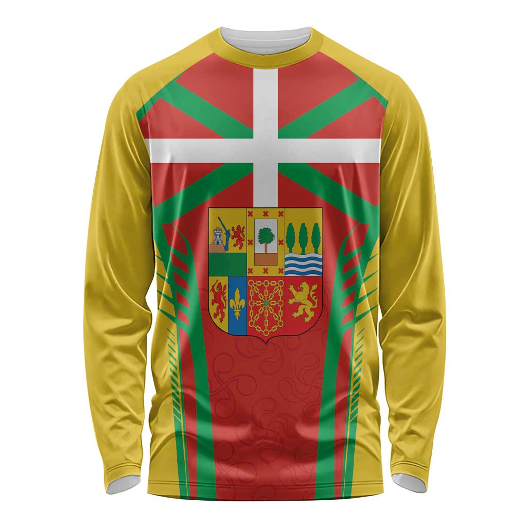 Basque Country Long Sleeve Shirt Zazpiak Bat Flag Style