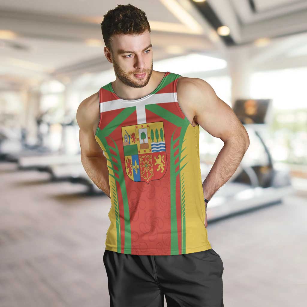 Basque Country Men Tank Top Zazpiak Bat Flag Style