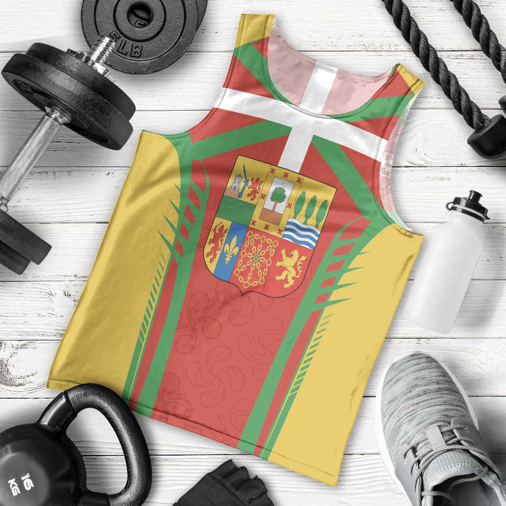 Basque Country Men Tank Top Zazpiak Bat Flag Style
