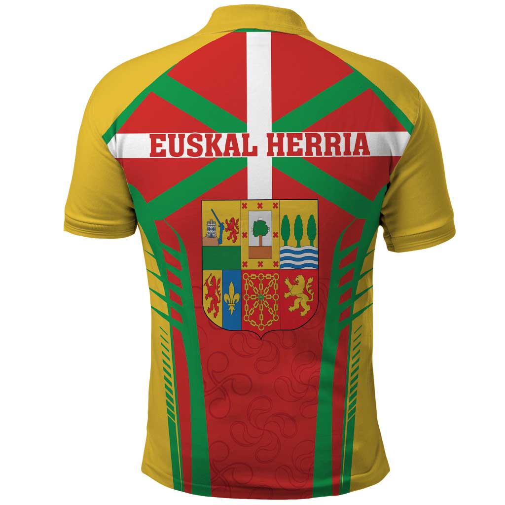 Basque Country Polo Shirt Zazpiak Bat Flag Style