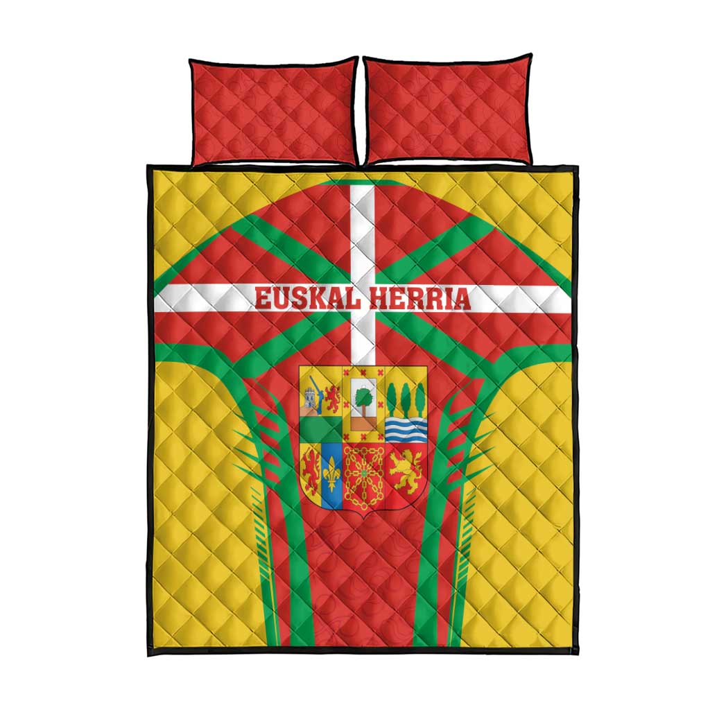 Basque Country Quilt Bed Set Zazpiak Bat Flag Style