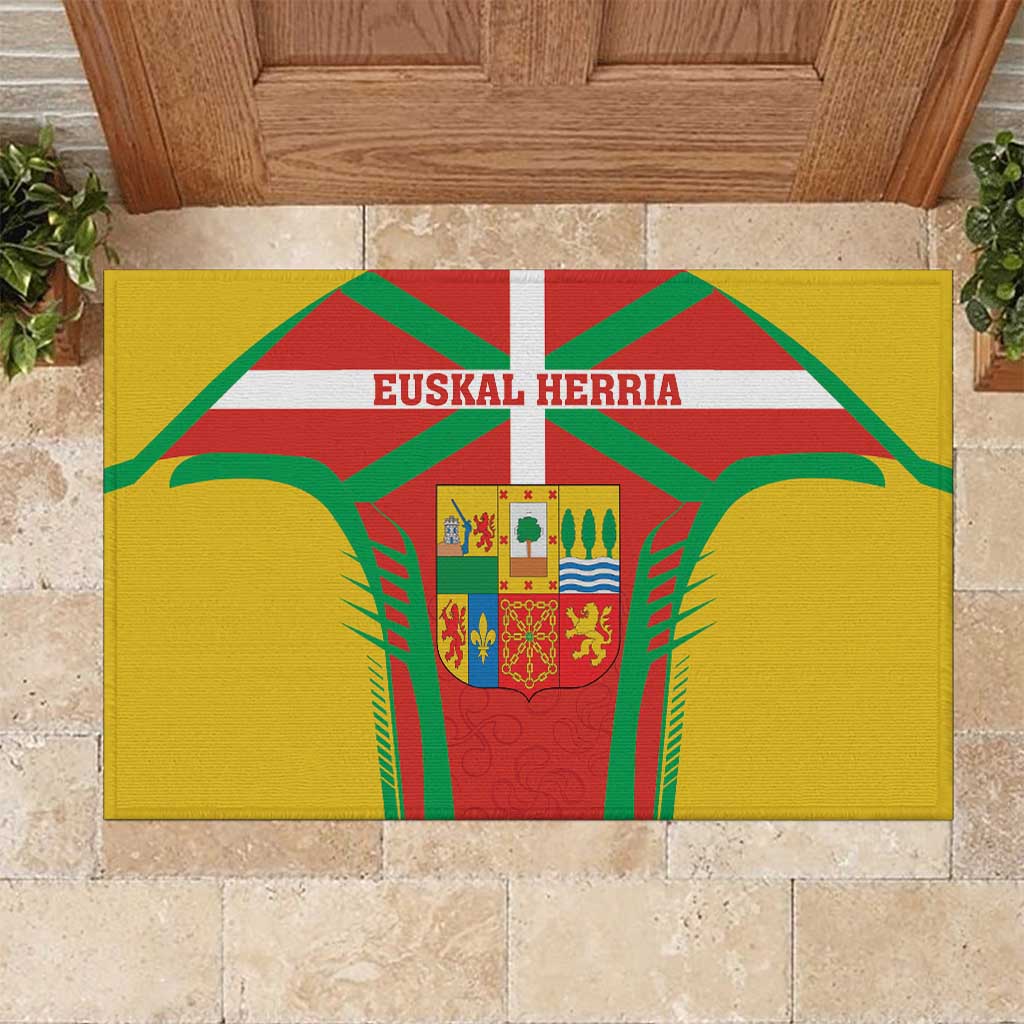 Basque Country Rubber Doormat Zazpiak Bat Flag Style