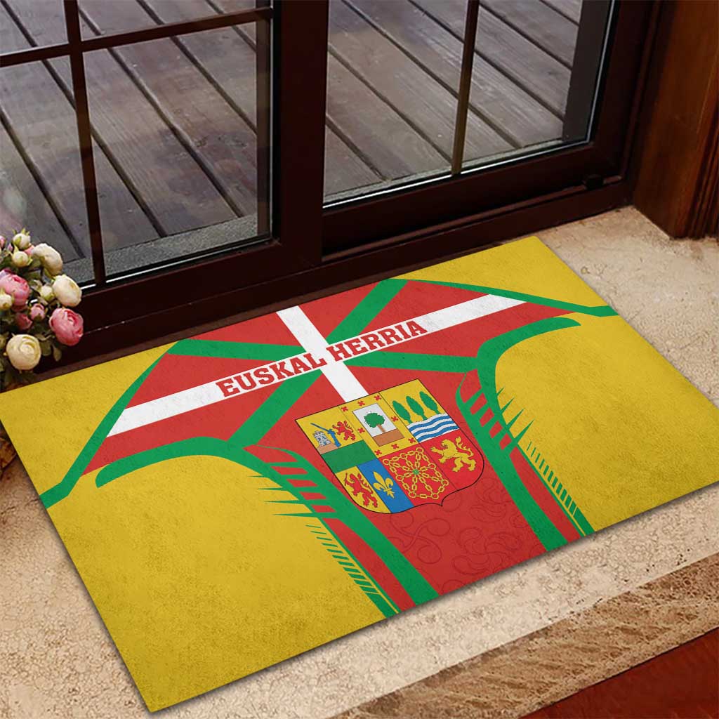 Basque Country Rubber Doormat Zazpiak Bat Flag Style