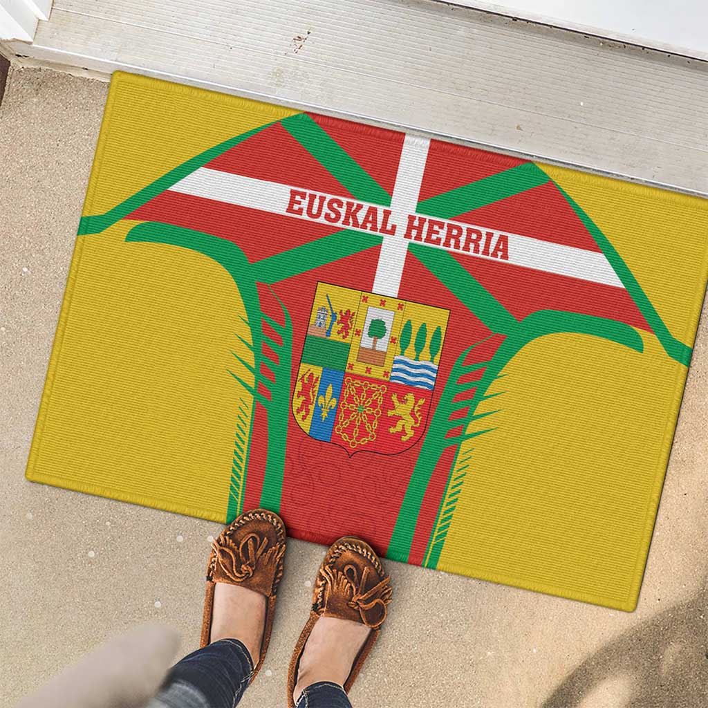 Basque Country Rubber Doormat Zazpiak Bat Flag Style
