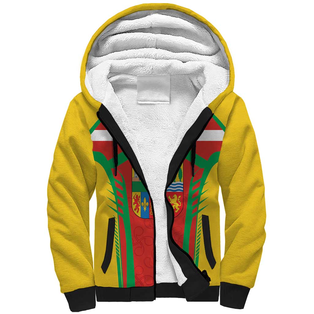 Basque Country Sherpa Hoodie Zazpiak Bat Flag Style