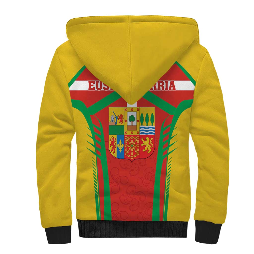 Basque Country Sherpa Hoodie Zazpiak Bat Flag Style