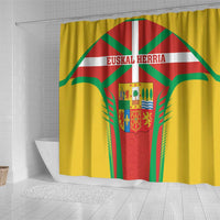 Basque Country Shower Curtain Zazpiak Bat Flag Style