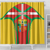Basque Country Shower Curtain Zazpiak Bat Flag Style
