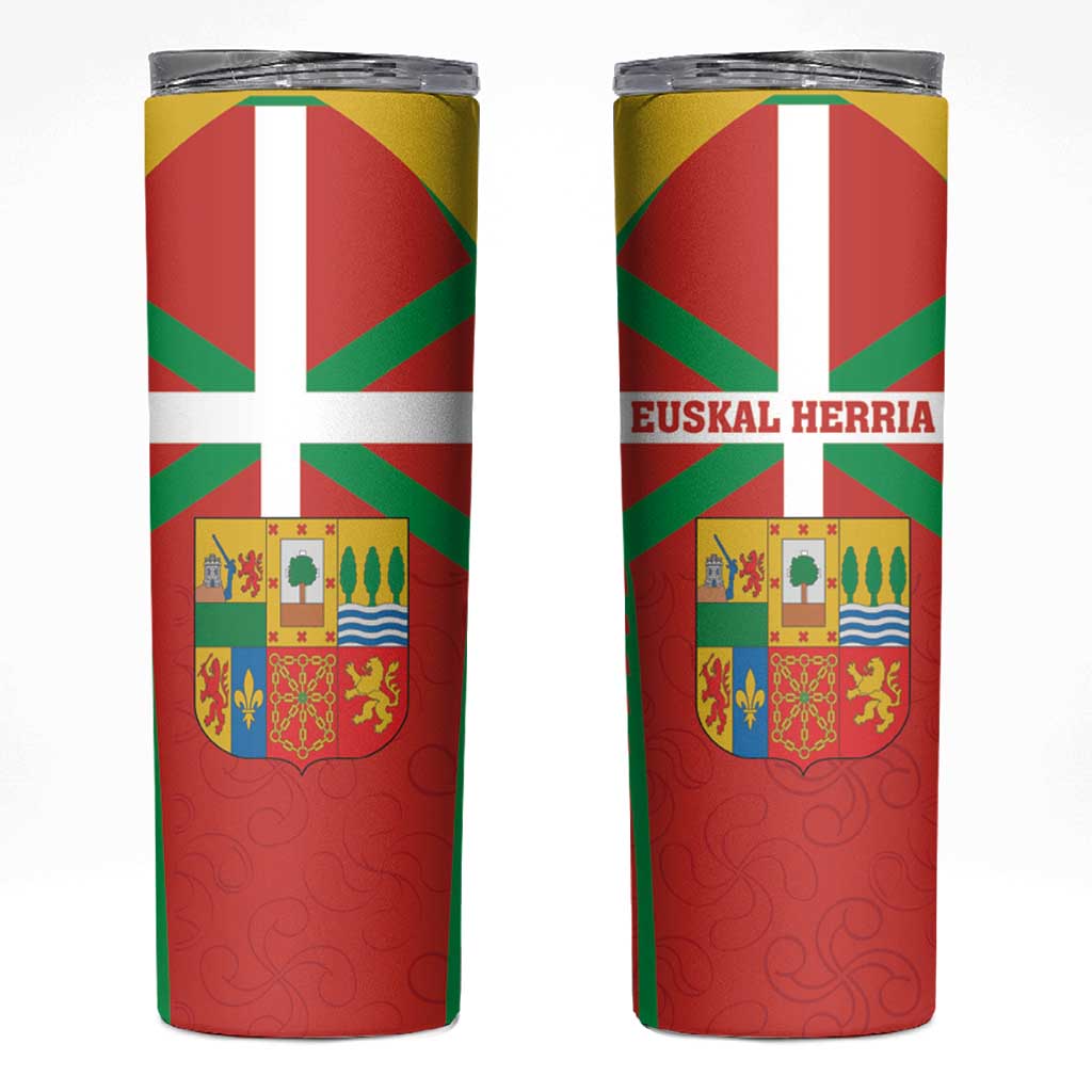 Basque Country Skinny Tumbler Zazpiak Bat Flag Style